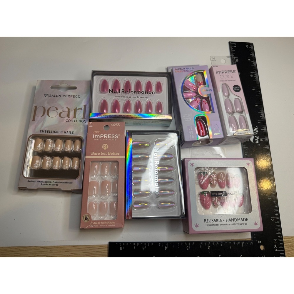 Press On Nail Bundle 7 Sets Salon Perfect imPRESS Nail Reformation Claire's NWT